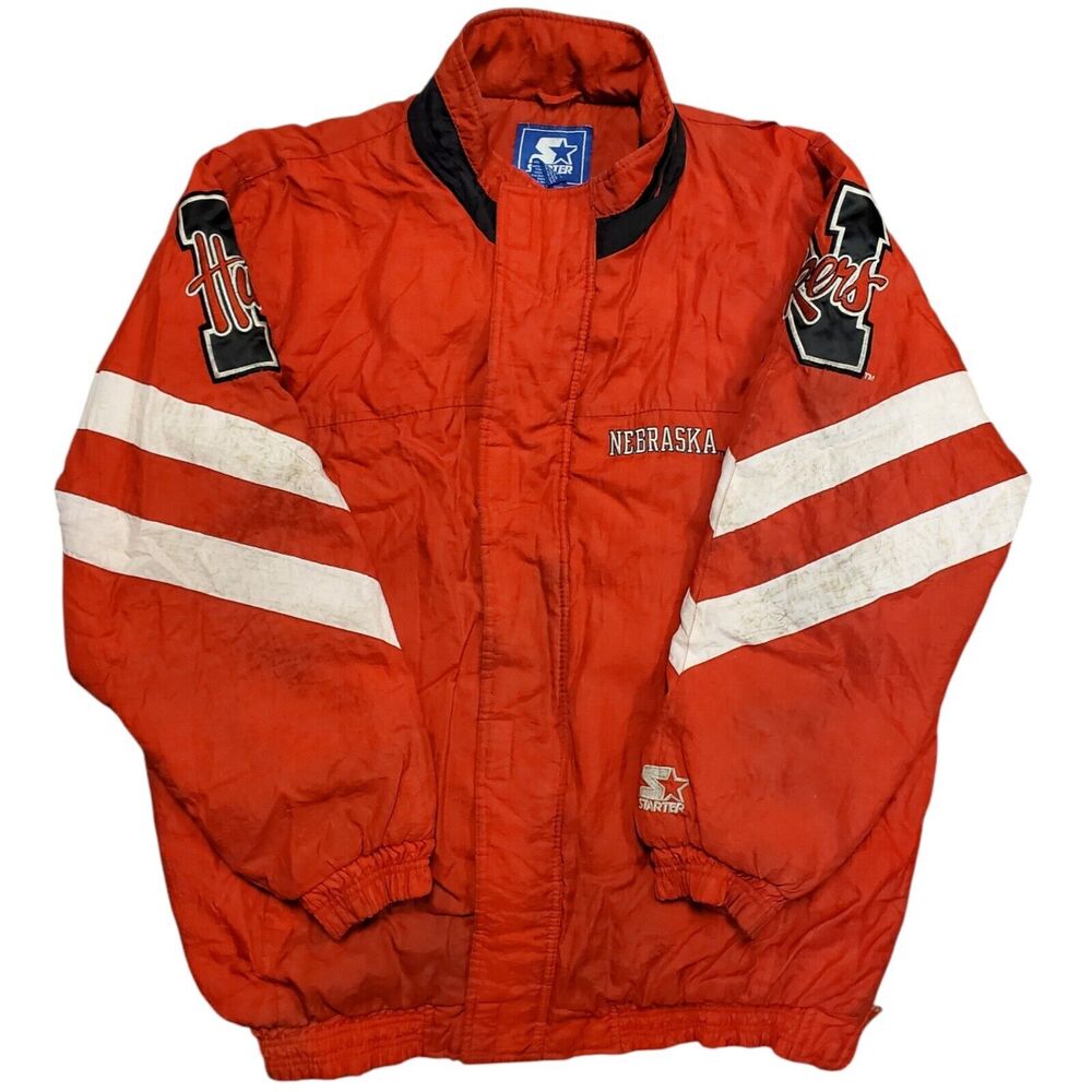 Vintage NEBRASKA CORNHUSKERS Jacket Men Large Red Parka STARTER College Football